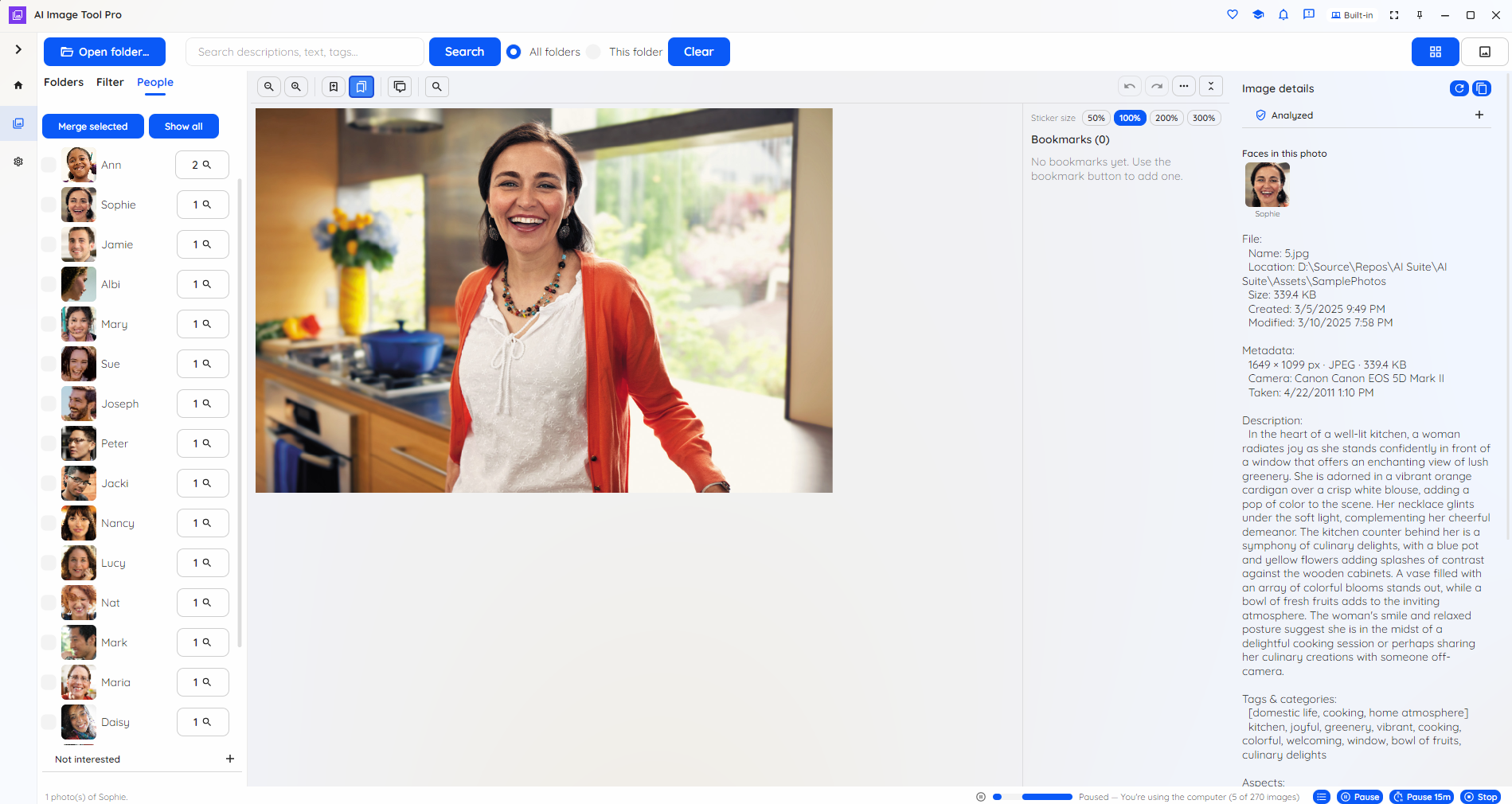 AI Image Tool people and faces grouping