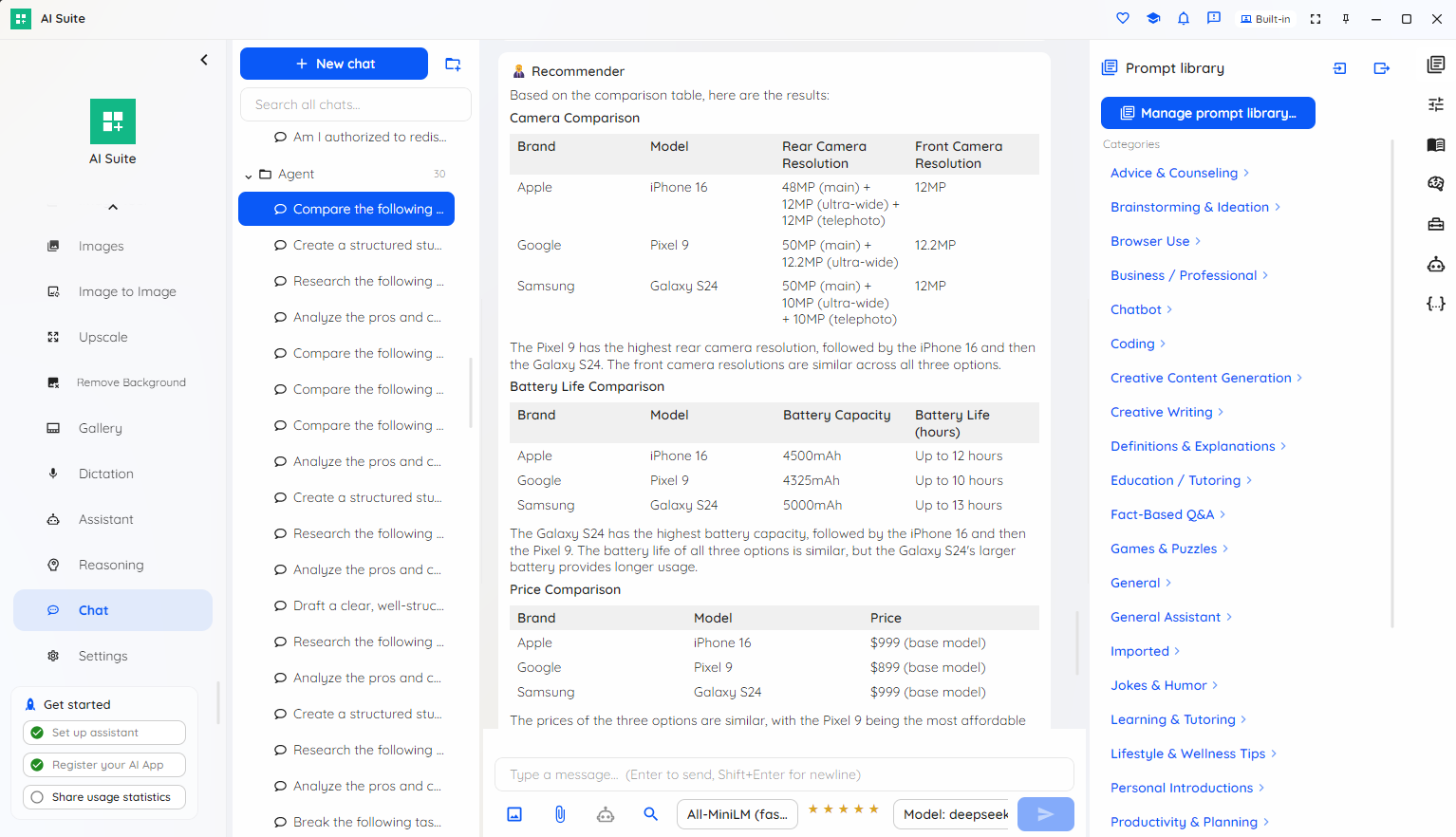 AI Suite Chatbot with a private on-device conversation
